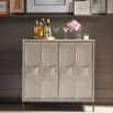 Cream sideboard with two doors and design