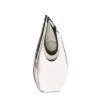 Elegant glass vase in smooth teardrop shape with a hint of grey