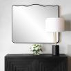 Grace Scalloped Mirror - Black