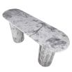 Black and white marble console table with pillar-like legs