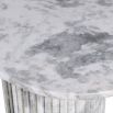 Black and white marble console table with pillar-like legs