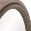 Grey leather and suede capsule-shaped mirror