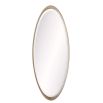 Mid-century oval mirror finished in lime washed wood