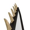 Shark tooth shaped mirror with gold spikes