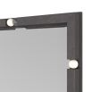 Rectangular mirror finished in ebony wood punctuated with marble balls