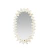 Oval mirror with metallic waved frame