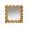 Square mirror with a thick gold scalloped frame