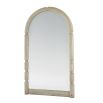 Mirror with curved top and rustic washed wood fame