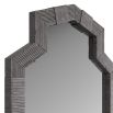 Classic Greek geometric arch frame mirror wrapped in black-washed rattan