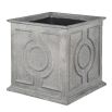 Grey square planter