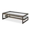 Ziggi Coffee Table - Antique Bronze Hairline/Clear Glass