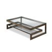 Ziggi Coffee Table - Antique Bronze Hairline/Clear Glass