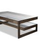 Ziggi Coffee Table - Antique Bronze Hairline/Clear Glass