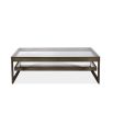 Ziggi Coffee Table - Antique Bronze Hairline/Clear Glass