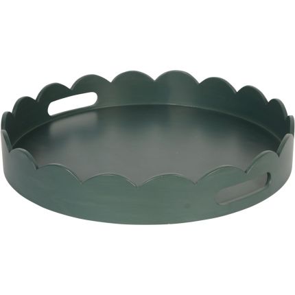 Dottie Scallop Edge Tray - Dark Green