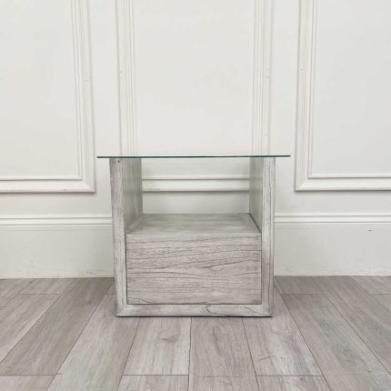 Clearance Washed Grey Side Table
