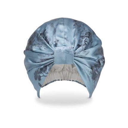 Harlem Toile Blue Silk Hair Wrap