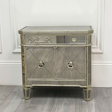 Clearance Cherbourg Antiqued Glass Cupboard