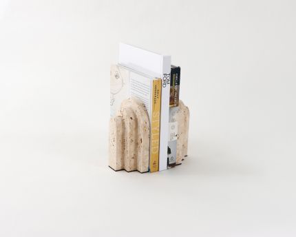 Empire Bookends - Beige Marble