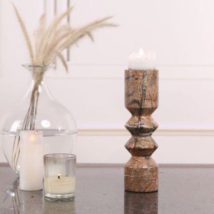 Monorro Marble Candle Holder - Coffee